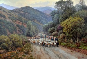 В горах Армении. Возвращение стада, х.м., 75х110, 2016 г.